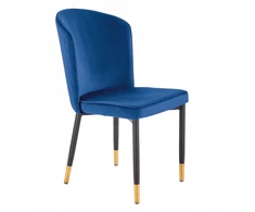 Veliūrinė kėdė svetainei Glamour Navy Mėlyna Juodas Gold Legs K446 Halmar