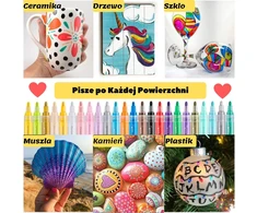 Velles MARKERY AKRYLOWE PISAKI do KAMIENIA 0,7mm Cienkie Flamastry Mazaki Długopis