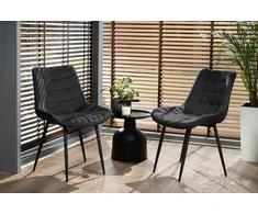 VELVET dygsniuota MISTY juoda minkšta svetainės kėdė JUMIhome