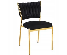 Monovo Velvet Glamour kėdė valgomajam, virtuvės svetainei, Juodas Velvet, Gold TOKIO