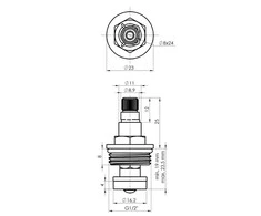 Ventilis vandens maišytuvui Rubineta 1/2colio 8x24mm
