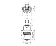 Ventilis vandens maišytuvui Rubineta 3/8 colio 7x7mm