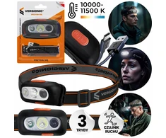 VERGIONIC LED priekinis žibintas su USB judesio jutikliu, atsparus vandeniui