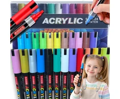 Verk Group Akryliniai flamasteriai 24 vnt. - vandeniui atsparūs