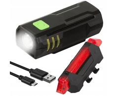Verk Group Lampka rowerowa led komplektas tył przód usb na rower