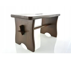 VIDUTINĖS RUDOS taburetės RYCZKA WOODEN STOOL virtuvės taburetė su platforma FSC