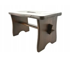 VIDUTINĖS RUDOS taburetės RYCZKA WOODEN STOOL virtuvės taburetė su platforma FSC