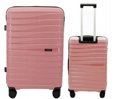 VIDUTINIS lagaminas PP POLYPROPYLENE TSA 4 RATAI 360° BAGAŽAS LANZARO ROSE GOLD