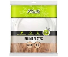 Vienkartinės lėkštės iš cukranendrių Piknik ECO 6vnt