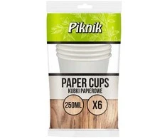 Vienkartinės popierinės stiklinės Piknik ECO 6vnt