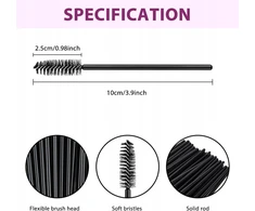 Vienkartiniai blakstienų šepetėliai 150 VNT 96 CM SPIRALINIAI ŠEPETĖČIAI FIBER