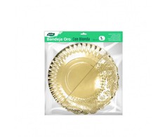 Bikuvalt Vienkartinis padėklas maistui D35 cm aukso spalvos Algon BA01043175332