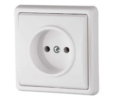 Kištukinis lizdas VILMA STANDARD ST 150, be įžeminimo, su rėmeliu, baltas