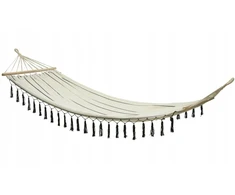Vienvietis sodo hamakas su kutais baltos ir juodos spalvų 100x200cm