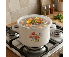 Viking EMALINIS PUODAS, AUKŠTAS, INDUKCINIS, DEKORUOTAS, 20cm, 4,5L, TISIUS JUNGTIS