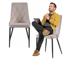 Viking Šiuolaikinė minkšta aksominė kėdė svetainei, valgomajam, BEIGE