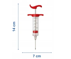 Vilcor Švirkštas / Mėsos injektorius + 3 adatos 30 ml Raudonas Universalus