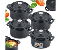 Vilde 4x ketaus puodas, puodas, indas, ramekinas, patiekimui, gratina, 250 ml