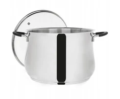 Vilde DIDELIS PLIENINIS PUODAS SU STIKLINIU DANGIU, DUJŲ INDUKCINIS, 26 CM, 10,6 L
