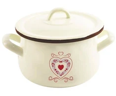 Vilde EMALINIS PLIENINIS PUODAS SU KEPIMO DANGIU, TRADICINIS, 16 cm, 2,3 l
