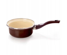 Vilde Emaliuotas puodas su rankena 14cm 0,6l dujų indukciniam rudam puodui