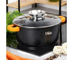 Vilde Granitinis puodas su dangčiu, 24 cm, 4l, nelipni danga, visoms viryklėms