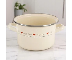 Vilde KREMINIS EMALINIS PUODAS INDUKCIJAI, TRADICINĖS DUJOS 2L 18cm