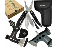 Vilks MULTITOOL Hatchet peilių kombinuotųjų antgalių rinkinys 16in1 SURVIVAL FIRST WISTLE