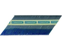 Rawlplug Vinys, juodos lygios, 3,1 x 90 mm, popierinėje juostoje 34°, papildomai 2 dujų balionėliai, 2200 vnt