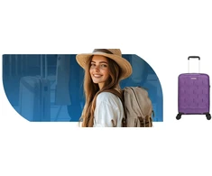 Vip Collection KALONAS LAMINAS RANKINĖ 55X37X20,5 CM RYANAIR WIZZAIR CAPRI VIOLET