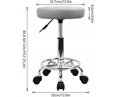 Virtuvės kėdė, apvali, reguliuojama baro kėdė ant ratukų 64 cm