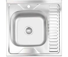 Virtuvės kriauklė AB 600X600X0.6MM Nerūdijančio plieno, kairinė