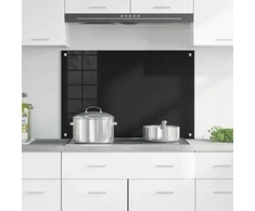 Virtuvės atbraila Juoda 90 x 60 cm grūdintas stiklas