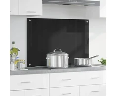 Virtuvės atbraila Juoda 90 x 60 cm grūdintas stiklas