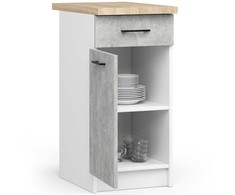 Virtuvės spintelė OLIVIA S 40 cm, balta/pilka