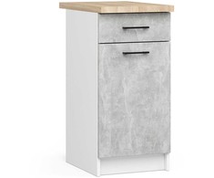 Virtuvės spintelė OLIVIA S 40 cm, balta/pilka