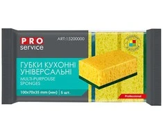 Virtuvinės kempinėlės su šiurkščia puse PRO Service 10x7x3.5cm/5vnt. geltonos/žalios