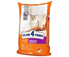 Visavertis sausas pašaras suaugusioms katėms CLUB 4 PAWS PREMIUM URINARY HEALTH su vištiena, 14 kg