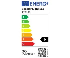 Visuomeninis šviestuvas SPECTOR LIGHT, IP65, 36W, 4000 K, 3600 lm, 123 x 5,5 x 3,5 cm