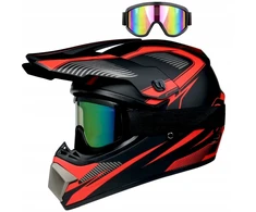 Visureigio šalmas skirtas paspirtukui Full Face, S dydis 55-56 cm + akiniai