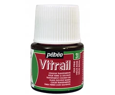 Vitralinė dažai - Pébéo - Senoviniai rožiniai - 45 ml butelis - Idealus stiklų dekoravimui - Mišrus