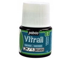 „Vitralo dažai - Pébéo - Turkio mėlyna - 45 ml buteliukas - Dekoravimas ant stiklo - Permatomas“