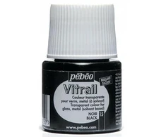 Vitražo dažai - Pébéo - Juodas - 45 ml buteliukas - Dekoravimas ant stiklo - Puikiai tinka papuošalams