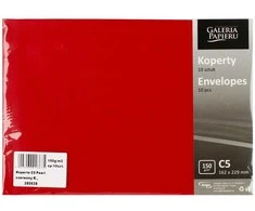Galeria Papieru Vokai C5 PEARL 150g 10vnt raudoni