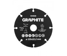 Graphite Volframo karbido pjovimo diskas MEDIENAI ir PLASTIKUI 125 x 22.2 mm