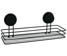 Vonios lentynėlė MSV MEGA VENTOUSES, 20 x 16 x 22 cm, juodos sp.