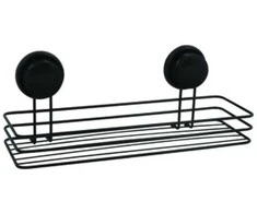 Vonios lentynėlė MSV MEGA VENTOUSES, 20 x 16 x 22 cm, juodos sp.