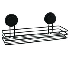 Vonios lentynėlė MSV MEGA VENTOUSES, 35,2 x 14 x 13 cm, juodos sp.