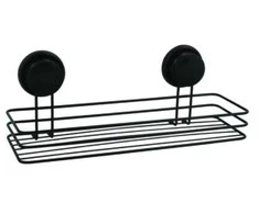 Vonios lentynėlė MSV MEGA VENTOUSES, 35,2 x 14 x 13 cm, juodos sp.