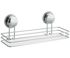 Vonios lentynėlė MSV MEGA VENTOUSES, chromo, 20 x 16 x 22 cm